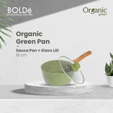 ORGANIC GREEN Sauce Pan + Lid 18cm