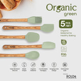 Organic Green Baked Silicone Utensil 5pcs set (Baking Set)