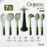 a Organic Green Silicone Utensils 7pcs Set