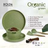 Organic Green Foresta Granite Detachable Series Set (Panci Serbaguna)