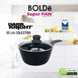 Sauce PAN 18 cm + glass lid, Granite BLACK Series