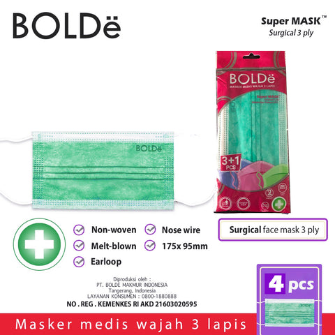 Super MASK / Masker Medis 3 Ply ( 4 pcs )