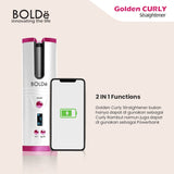Bolde Golden Hair Straightner ( Catok Rambut Keriting Otomatis )