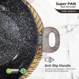 Super PAN WOK ( WAJAN ) 30 cm + GLASS LID,  BLACK DARK KNIGHT