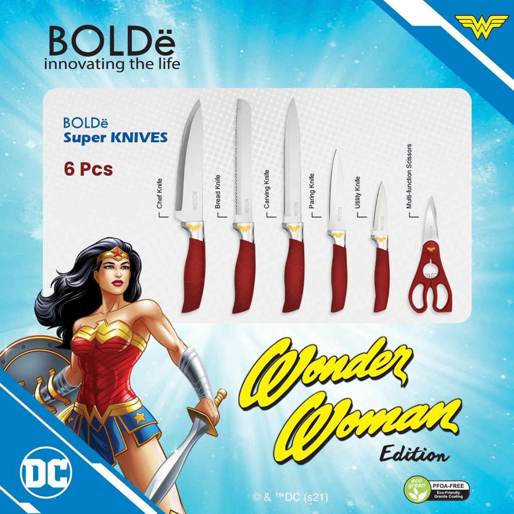 a Super Knives WONDER WOMAN 6pcs set Italian Design