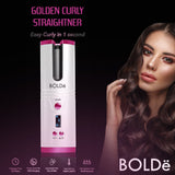 Bolde Golden Hair Straightner ( Catok Rambut Keriting Otomatis )
